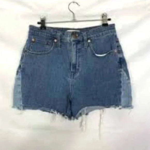 Madewell high rise denim shorts raw hem‎ blue size 27 - Picture 5 of 6
